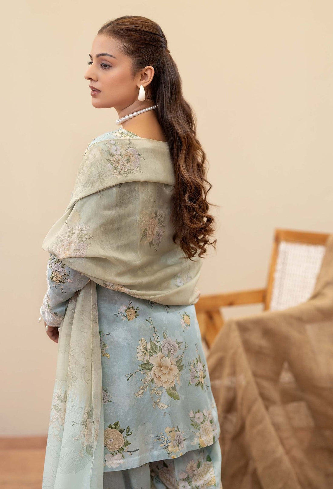 Adans Libas | Prints Eid Edit | 26665 XS Ice Blue Lawn