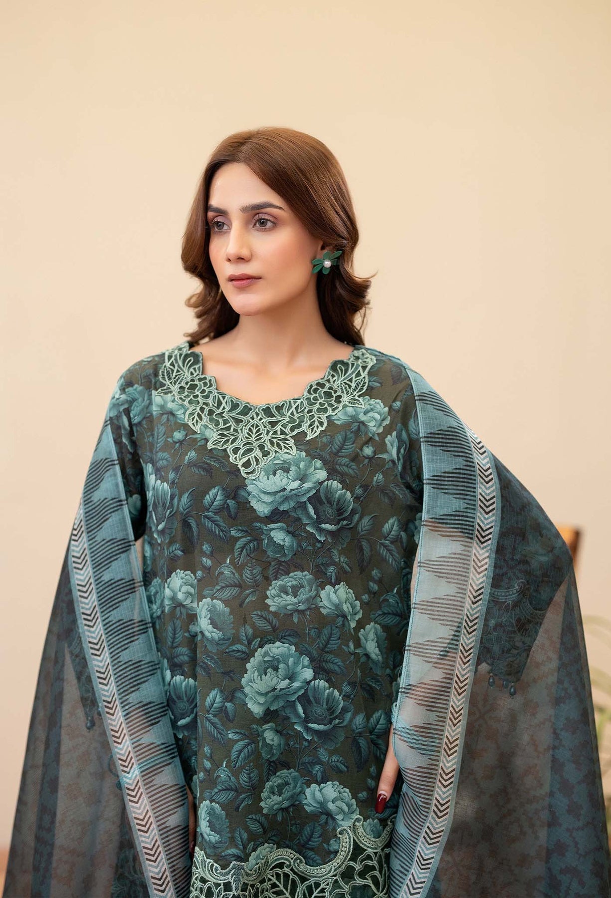 Adans Libas | Prints Eid Edit | 26668 M Mid Green Lawn