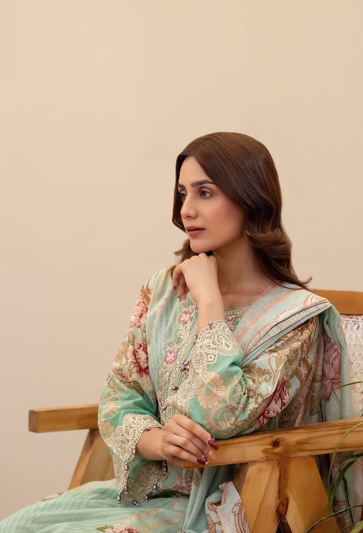 Adans Libas | Prints Eid Edit | 26670 M Mint Green Lawn