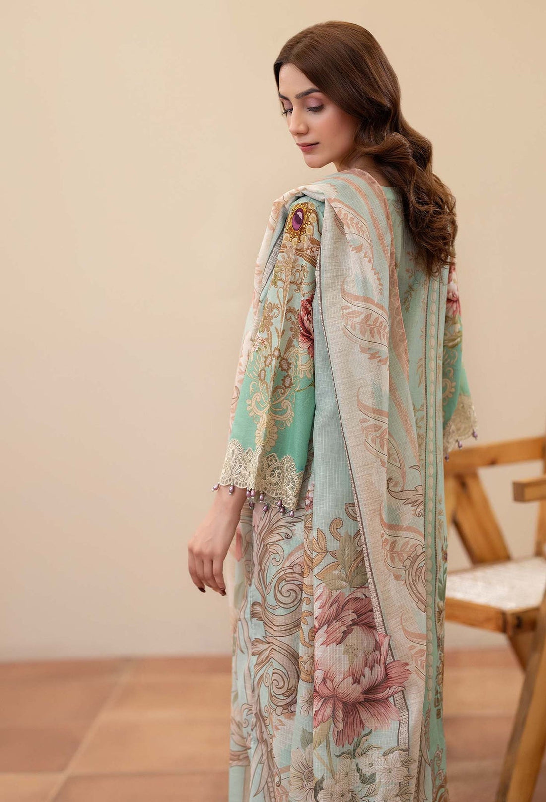 Adans Libas | Prints Eid Edit | 26670 XS Mint Green Lawn