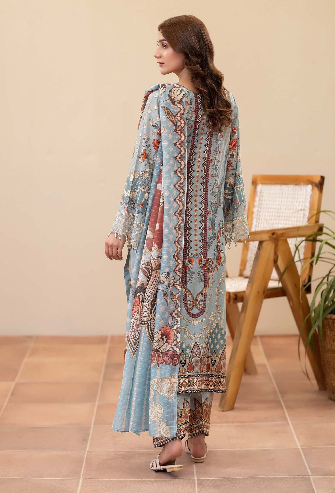 Adans Libas | Prints Eid Edit | 26671 XS Sky Blue Lawn