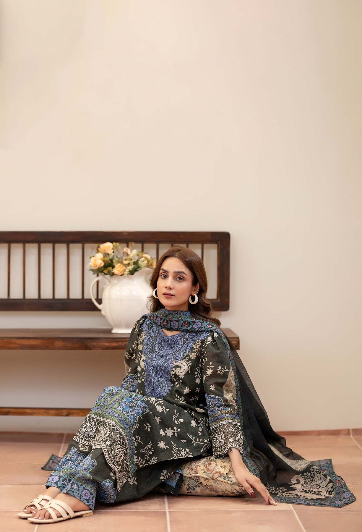Adans Libas | Prints Eid Edit | 26673 L Deep Gray Lawn