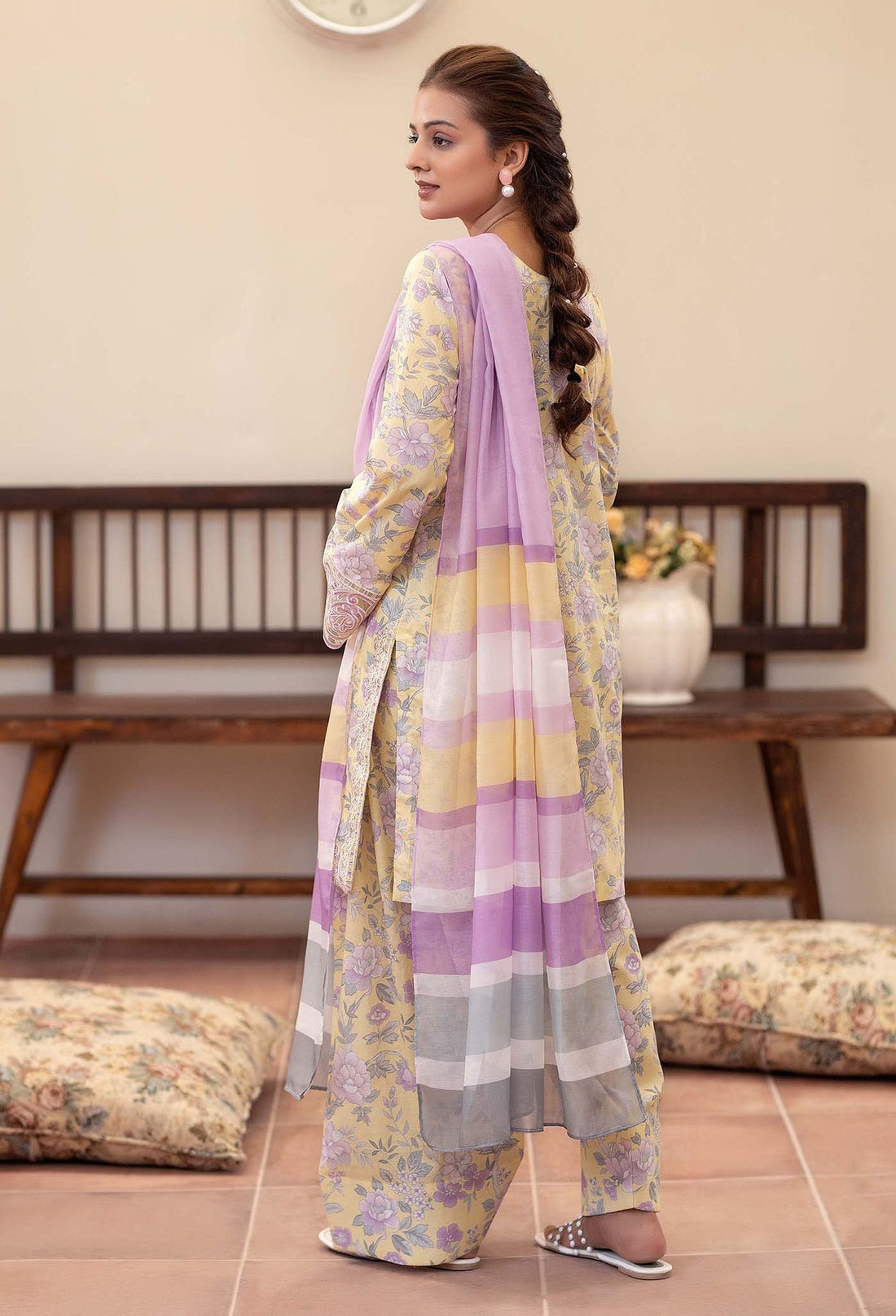 Adans Libas | Prints Eid Edit | 26674 XS Pale Yellow Lawn
