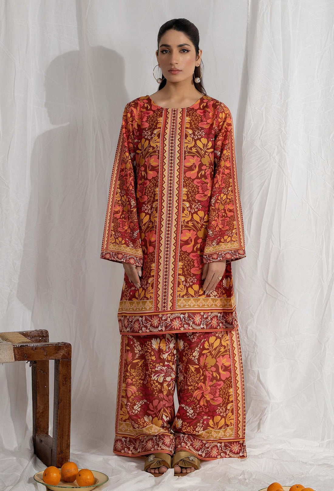 Adans Libas | Co Ords Sets | Co-Ord 8 XS Lawn Blood Red