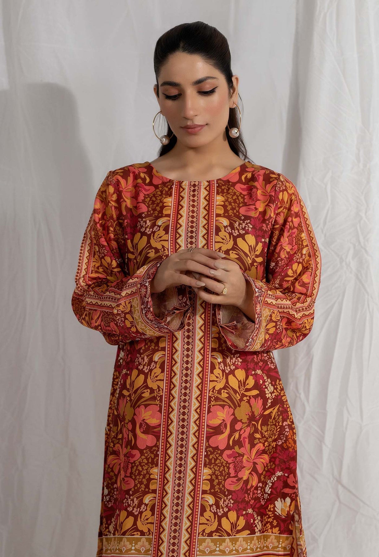 Adans Libas | Co Ords Sets | Co-Ord 8 L Lawn Blood Red
