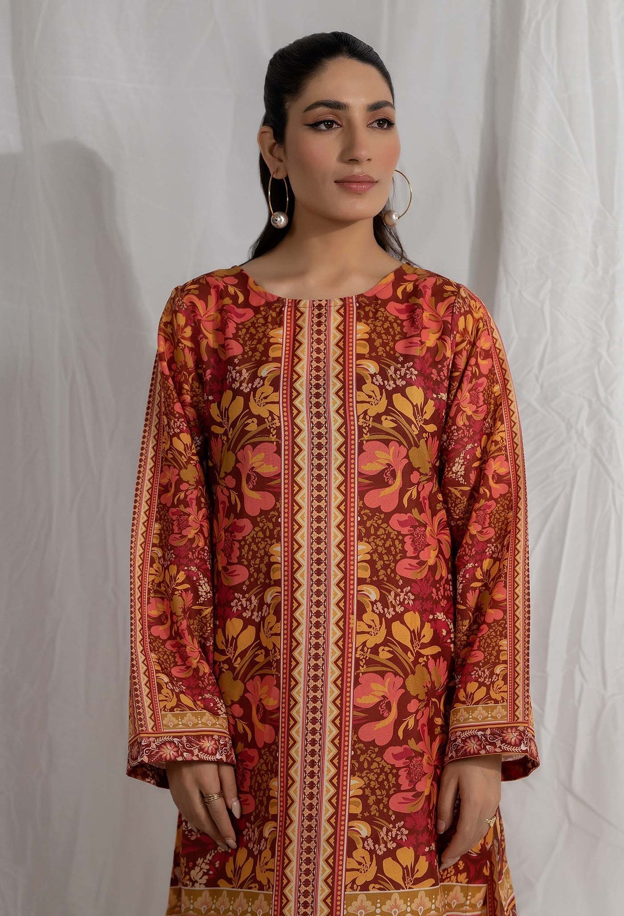 Adans Libas | Co Ords Sets | Co-Ord 8 M Lawn Blood Red