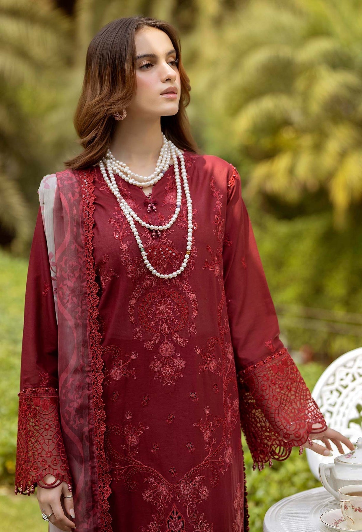 Adans Libas | Gardenia Lawn 25 | GARDENIA 2622 M Maroon Lawn
