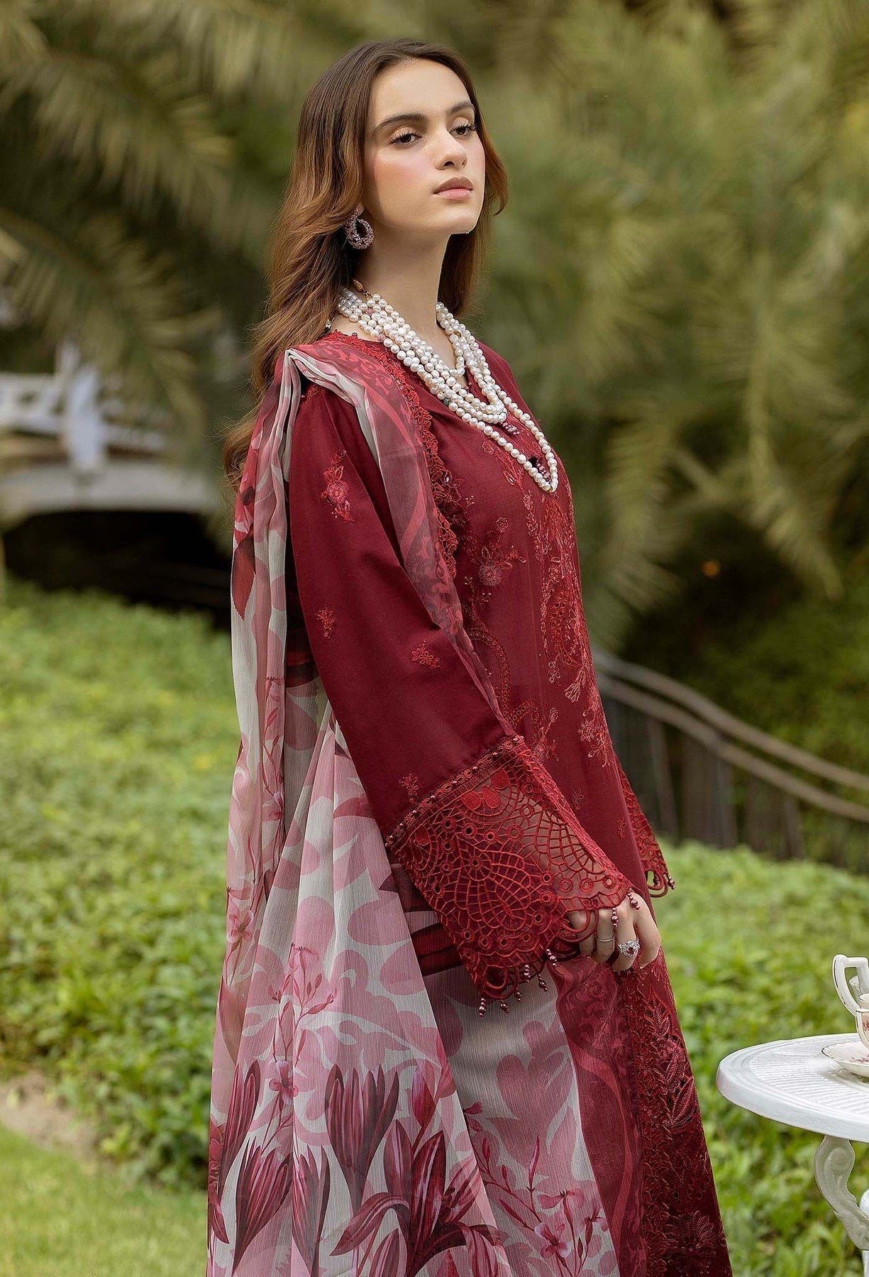 Adans Libas | Gardenia Lawn 25 | GARDENIA 2622 L Maroon Lawn