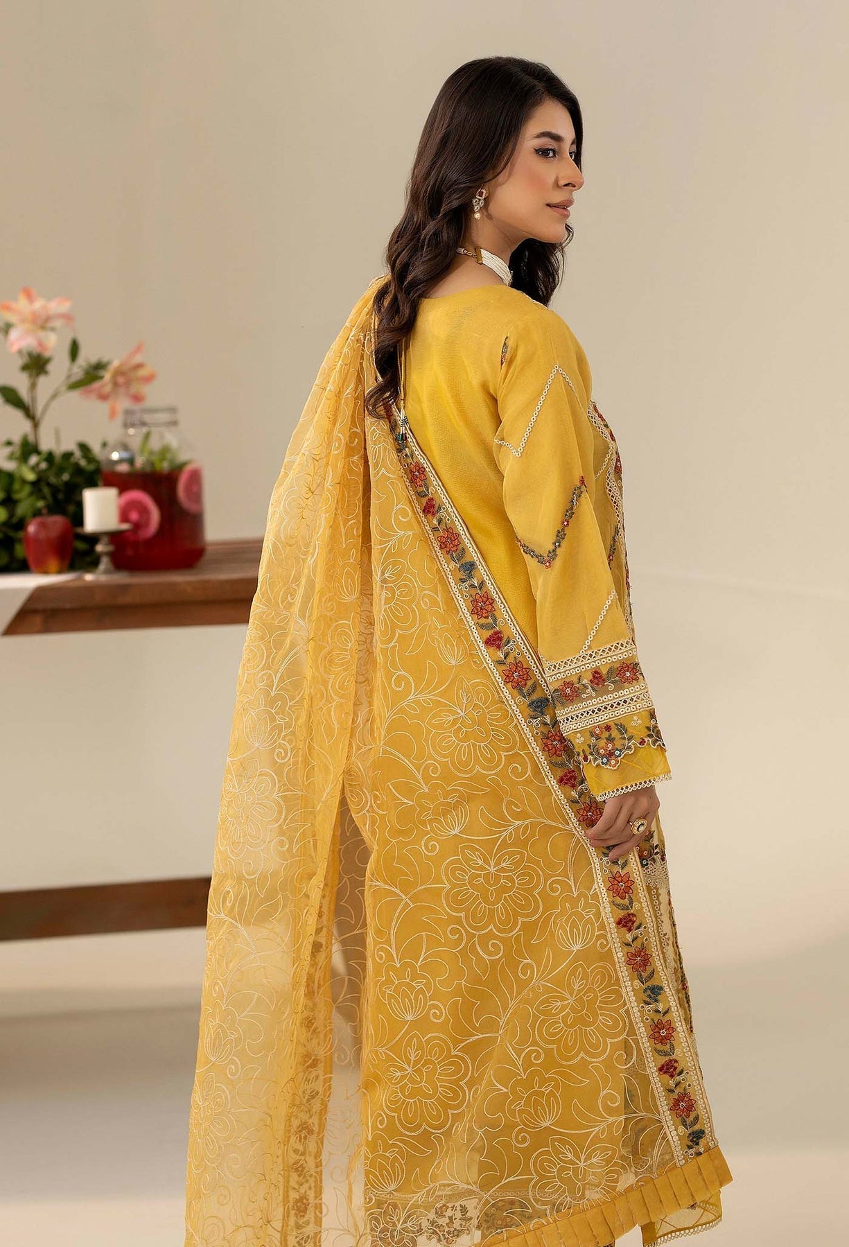 Adans Libas | Tissue De Luxe | DELUXE 444413 S Mustard Yellow Organza