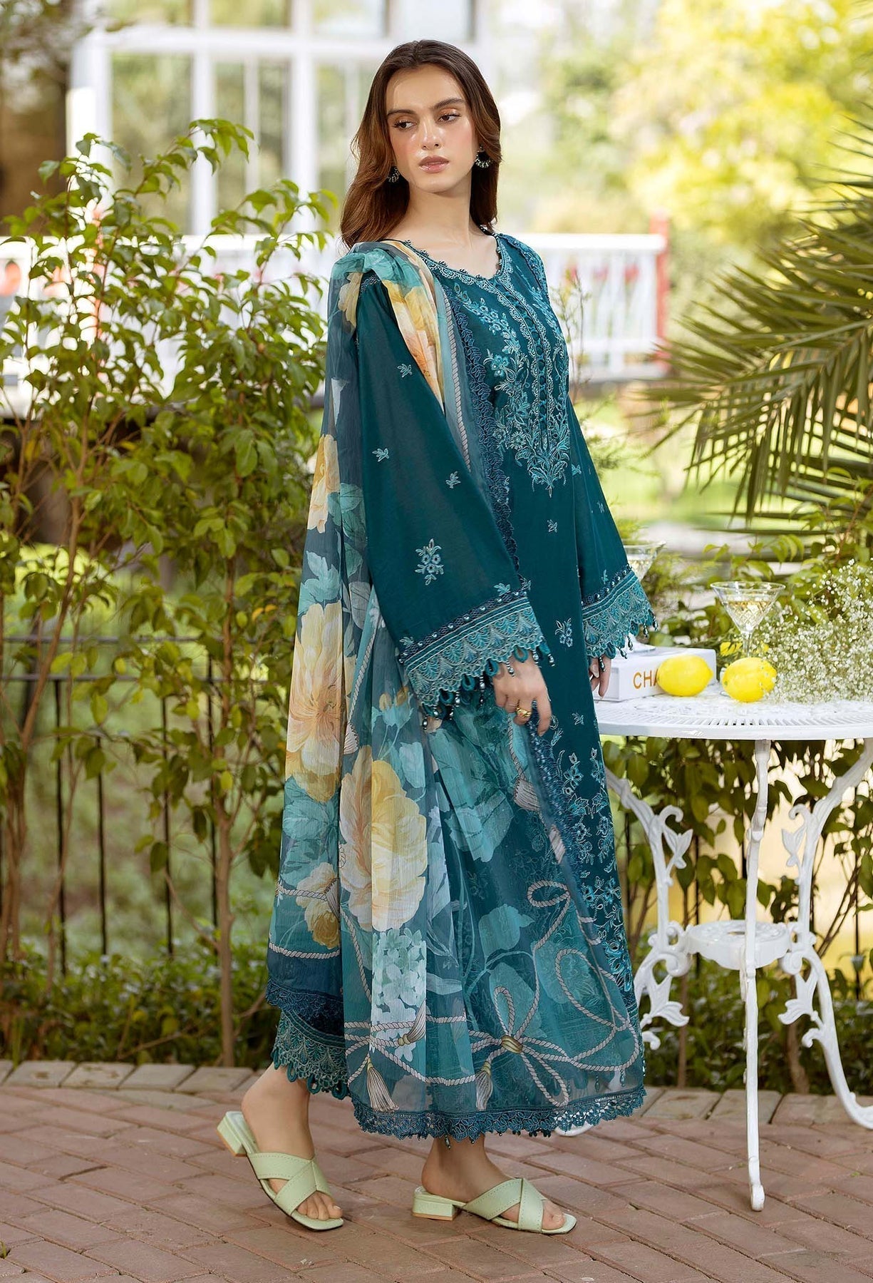 Adans Libas | Gardenia Lawn 25 | GARDENIA 2620 S Dark Teal Green Lawn