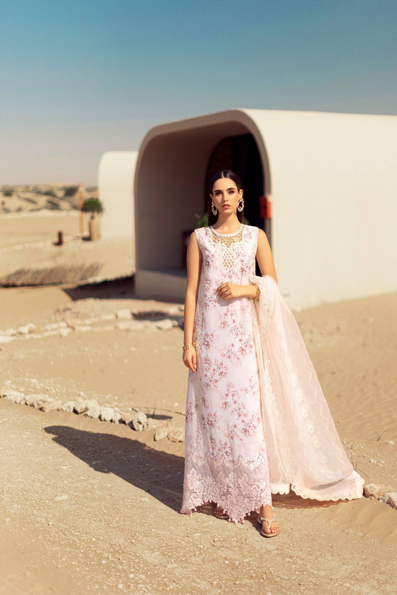 Noor By Saadia Asad | Eid Handwork Laserkari Lawn 24 | D5 - Pakistani Designer Dress - by Noor by Saadia Asad | Type: Luxury - 100% Original at Saira Sultan