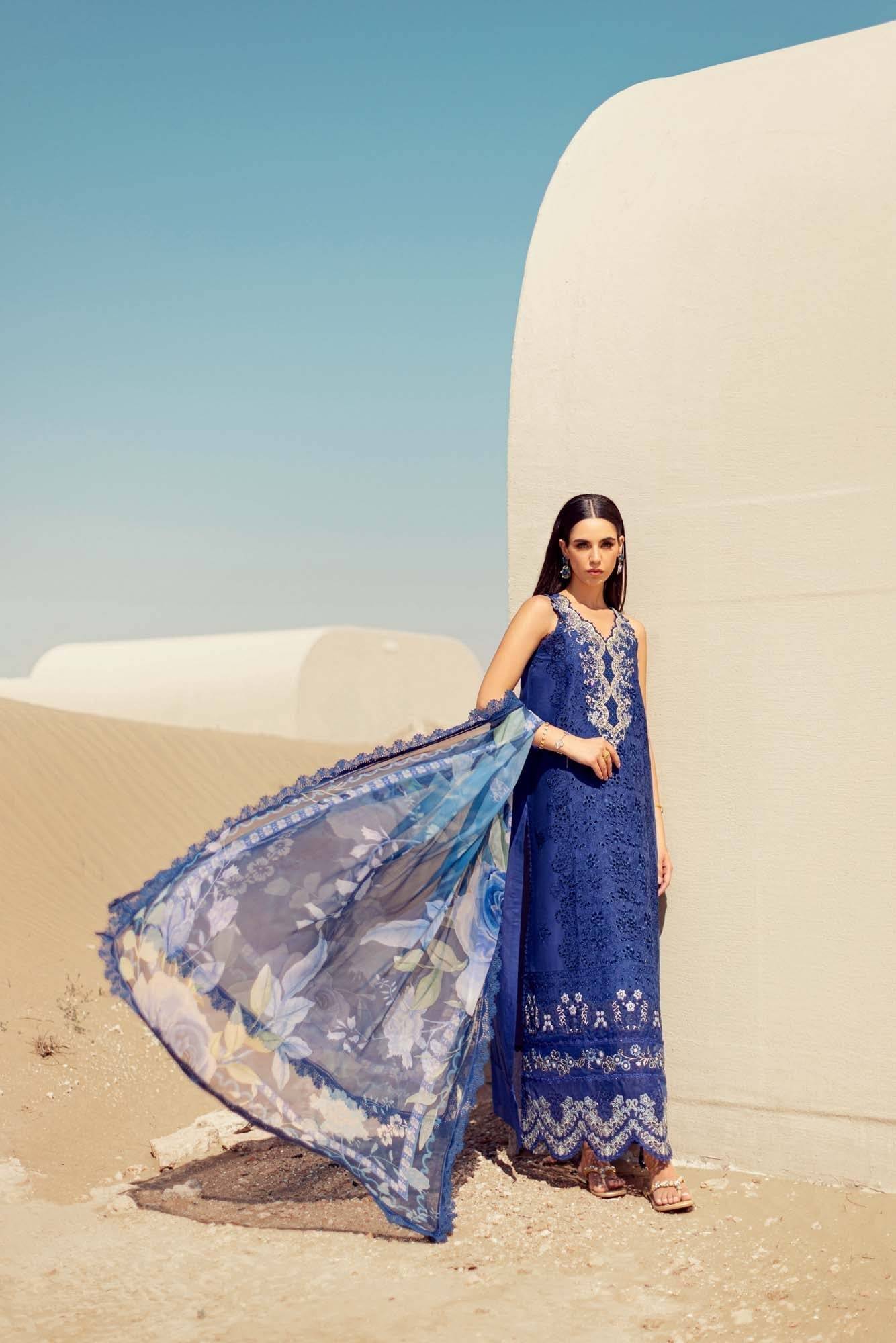 Noor By Saadia Asad | Eid Handwork Laserkari Lawn 24 | D12 - Pakistani Designer Dress - by Noor by Saadia Asad | Type: Luxury - 100% Original at Saira Sultan