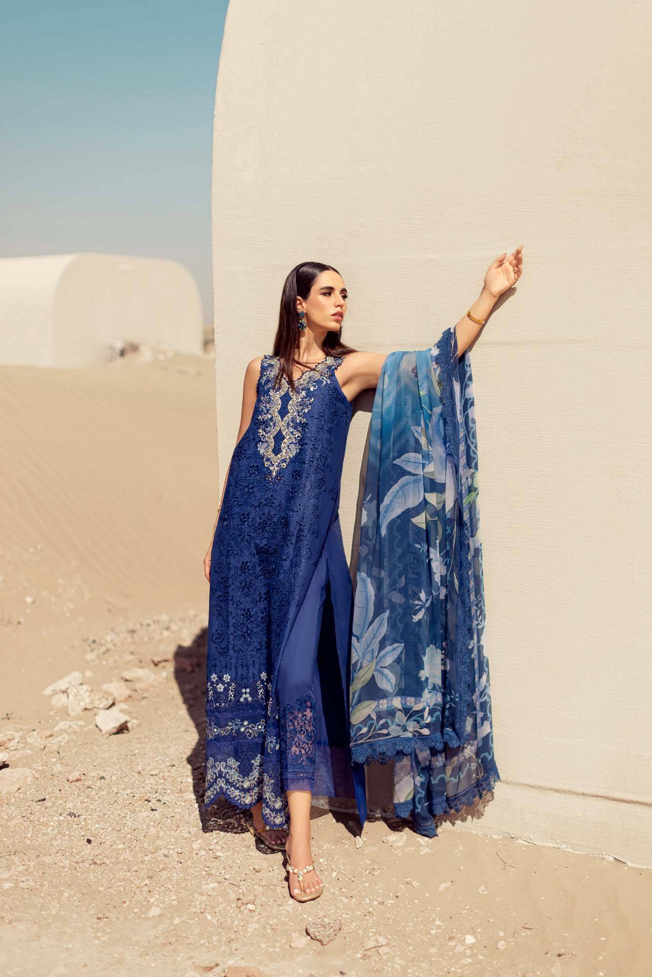 Noor By Saadia Asad | Eid Handwork Laserkari Lawn 24 | D12 - Pakistani Designer Dress - by Noor by Saadia Asad | Type: Luxury - 100% Original at Saira Sultan