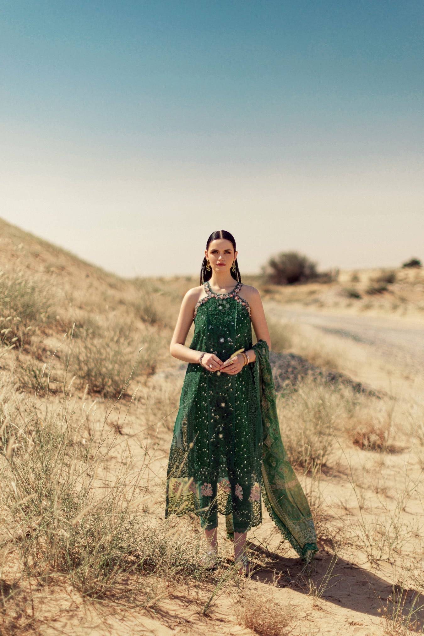 Noor By Saadia Asad | Eid Handwork Laserkari Lawn 24 | D8 - Pakistani Designer Dress - by Noor by Saadia Asad | Type: Luxury - 100% Original at Saira Sultan
