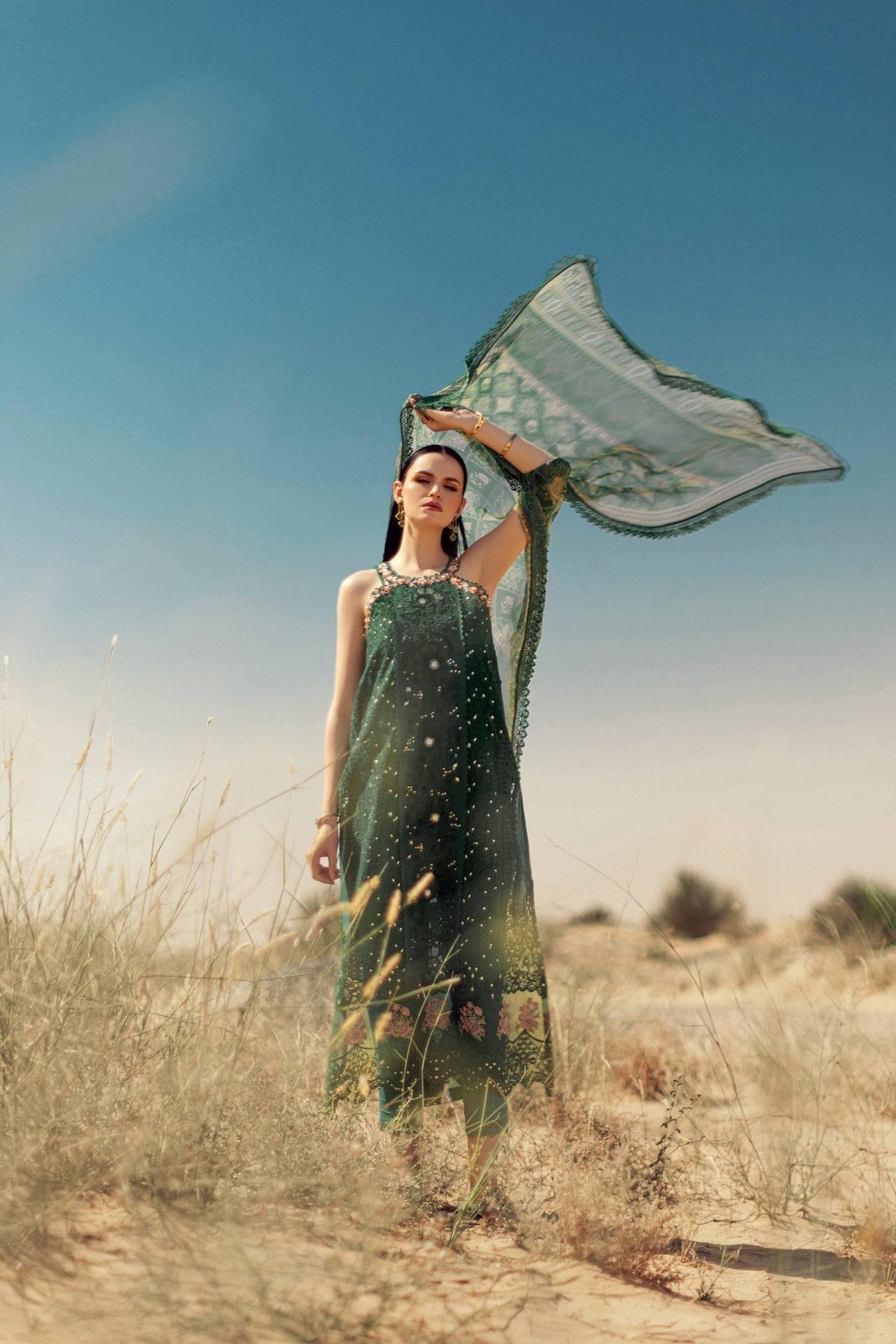 Noor By Saadia Asad | Eid Handwork Laserkari Lawn 24 | D8 - Pakistani Designer Dress - by Noor by Saadia Asad | Type: Luxury - 100% Original at Saira Sultan