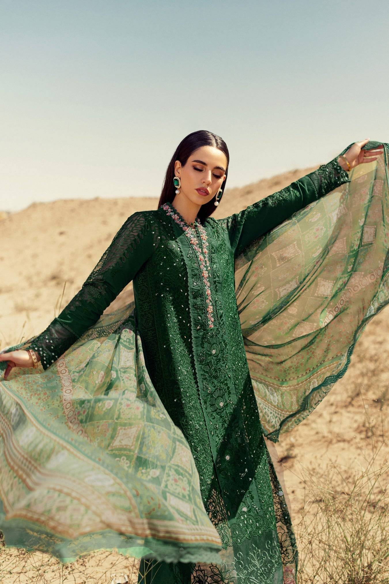 Noor By Saadia Asad | Eid Handwork Laserkari Lawn 24 | D8 - Pakistani Designer Dress - by Noor by Saadia Asad | Type: Luxury - 100% Original at Saira Sultan