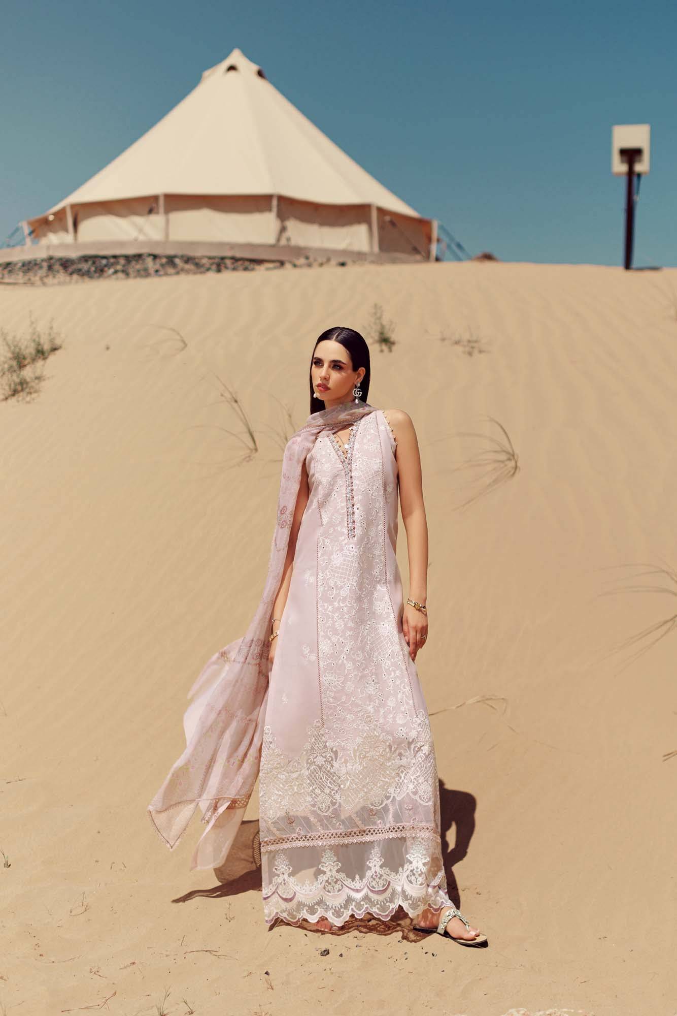 Noor By Saadia Asad | Eid Handwork Laserkari Lawn 24 | D7 - Pakistani Designer Dress - by Noor by Saadia Asad | Type: Luxury - 100% Original at Saira Sultan
