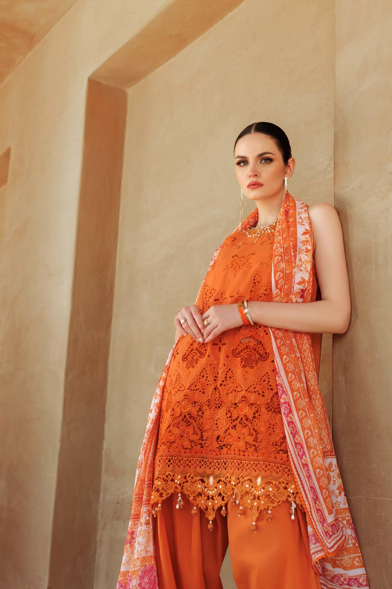 Noor By Saadia Asad | Eid Handwork Laserkari Lawn 24 | D11 - Pakistani Designer Dress - by Noor by Saadia Asad | Type: Luxury - 100% Original at Saira Sultan