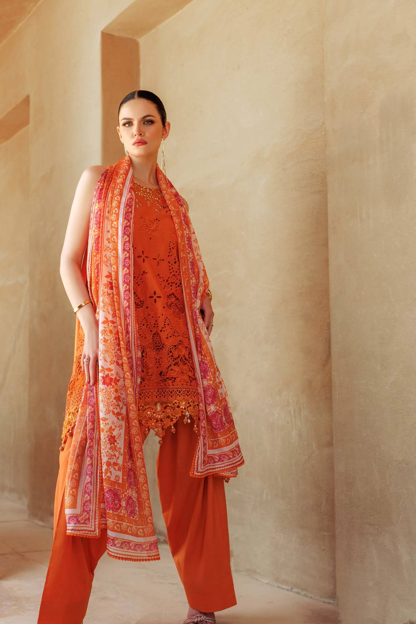 Noor By Saadia Asad | Eid Handwork Laserkari Lawn 24 | D11 - Pakistani Designer Dress - by Noor by Saadia Asad | Type: Luxury - 100% Original at Saira Sultan