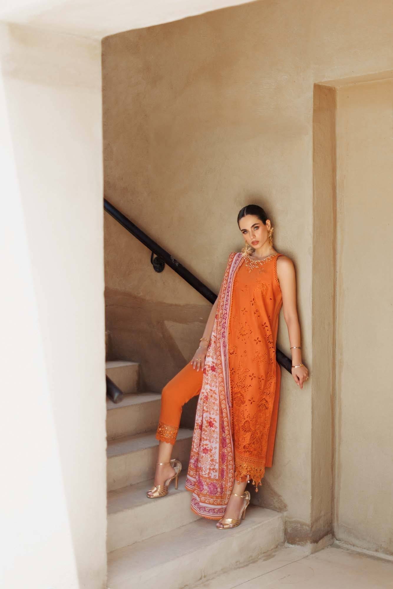 Noor By Saadia Asad | Eid Handwork Laserkari Lawn 24 | D11 - Pakistani Designer Dress - by Noor by Saadia Asad | Type: Luxury - 100% Original at Saira Sultan