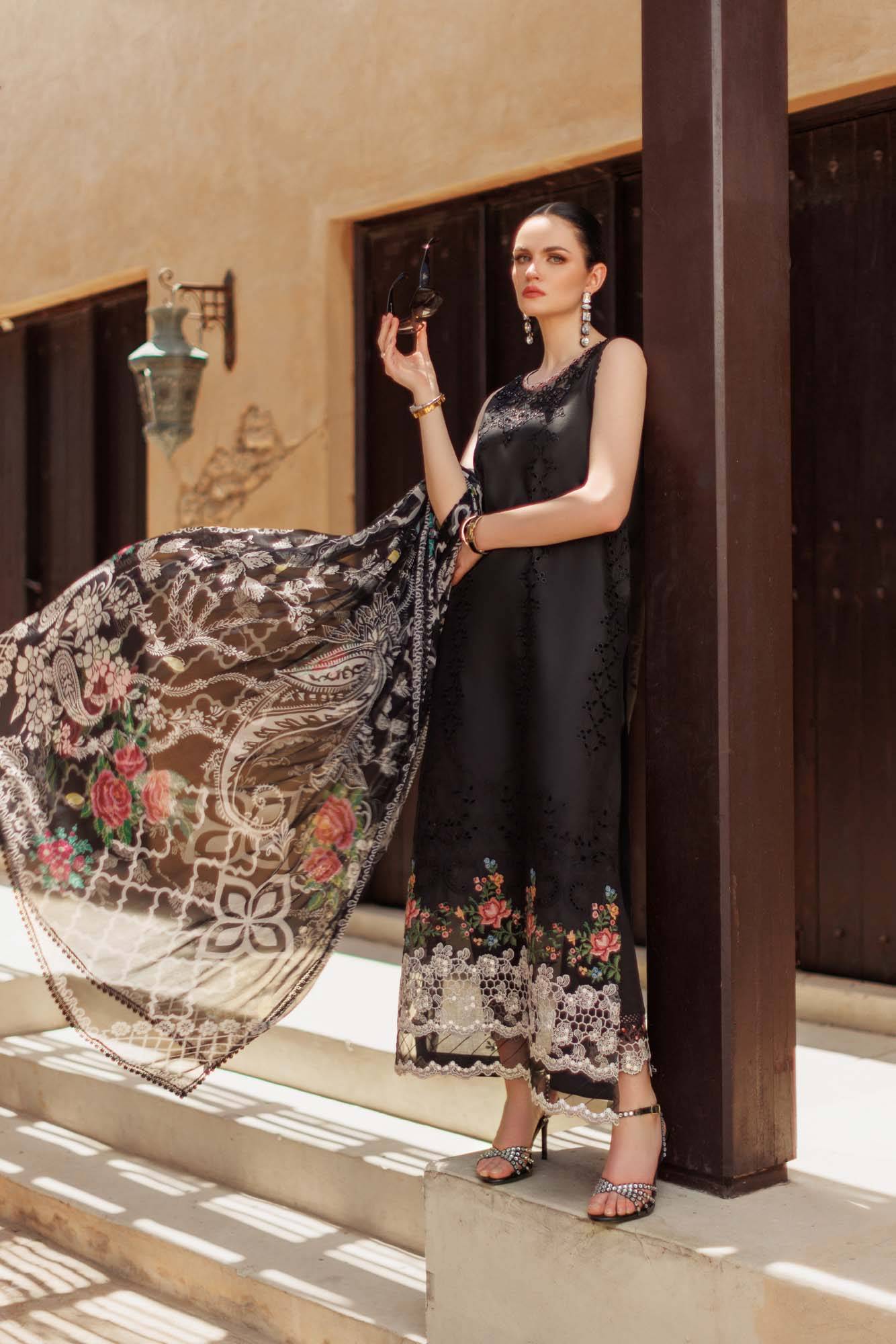 Noor By Saadia Asad | Eid Handwork Laserkari Lawn 24 | D6 - Pakistani Designer Dress - by Noor by Saadia Asad | Type: Luxury - 100% Original at Saira Sultan