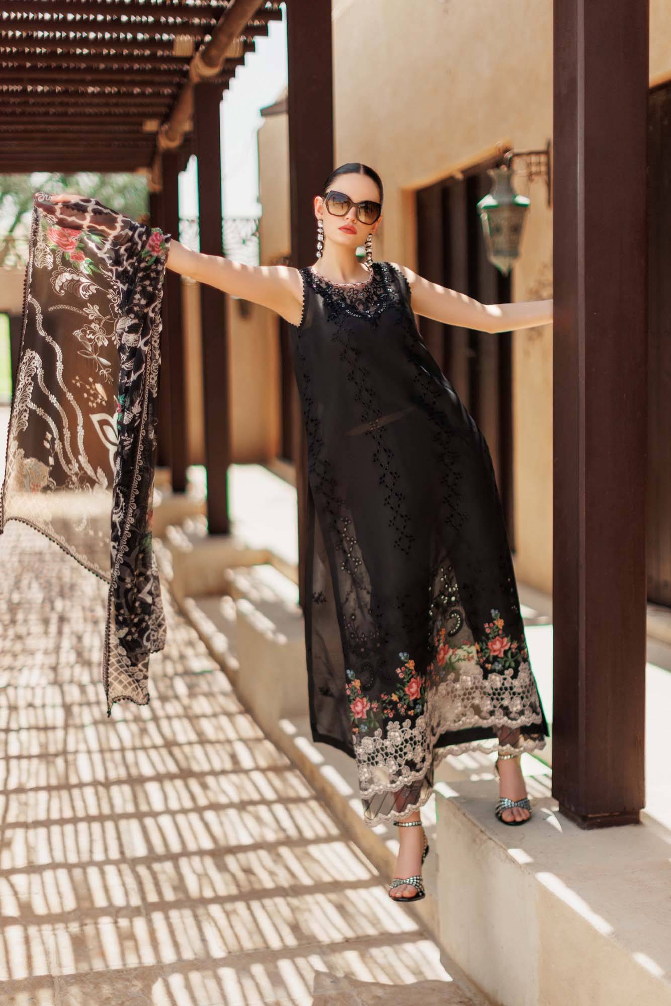 Noor By Saadia Asad | Eid Handwork Laserkari Lawn 24 | D6 - Pakistani Designer Dress - by Noor by Saadia Asad | Type: Luxury - 100% Original at Saira Sultan