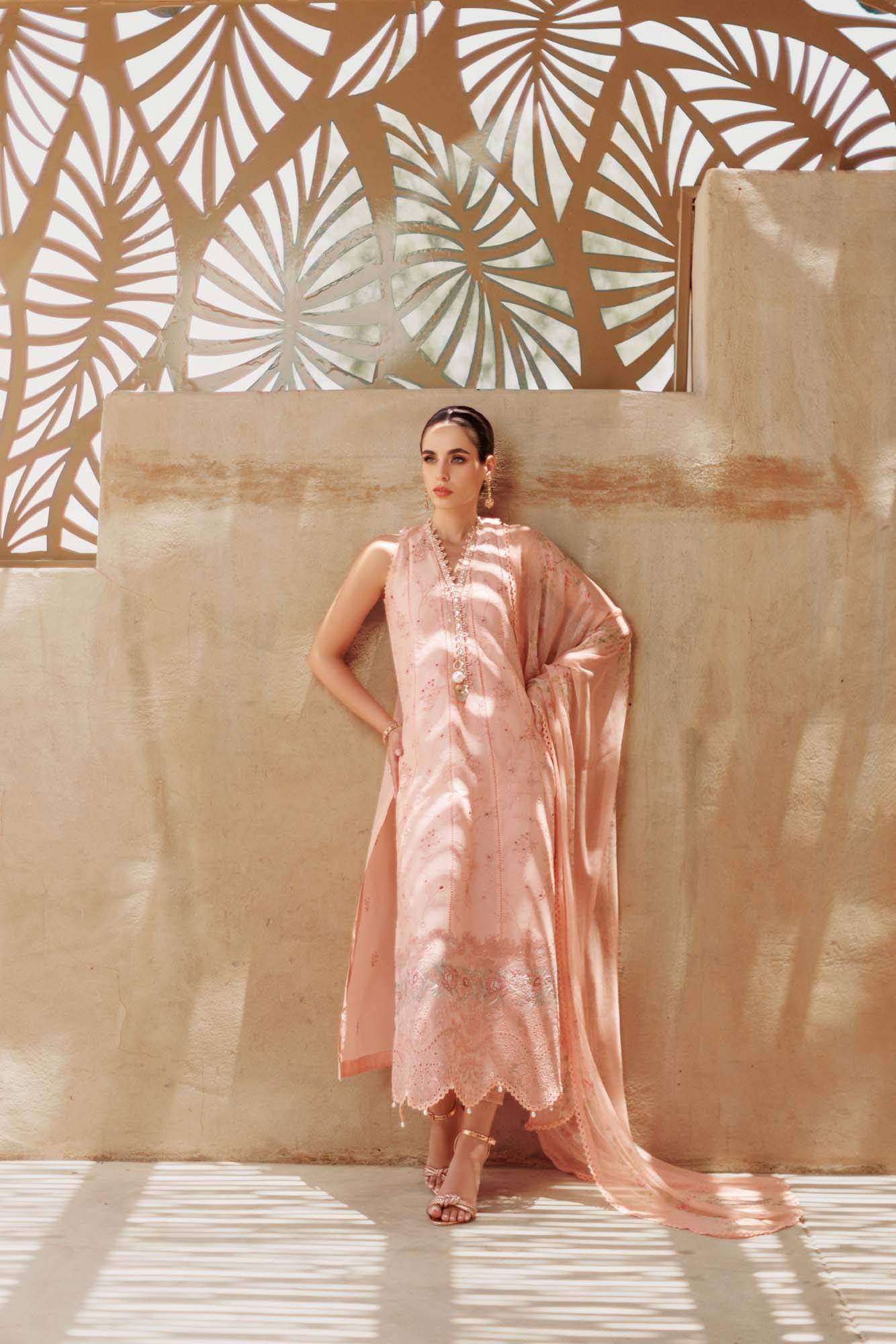 Noor By Saadia Asad | Eid Handwork Laserkari Lawn 24 | D10 - Pakistani Designer Dress - by Noor by Saadia Asad | Type: Luxury - 100% Original at Saira Sultan