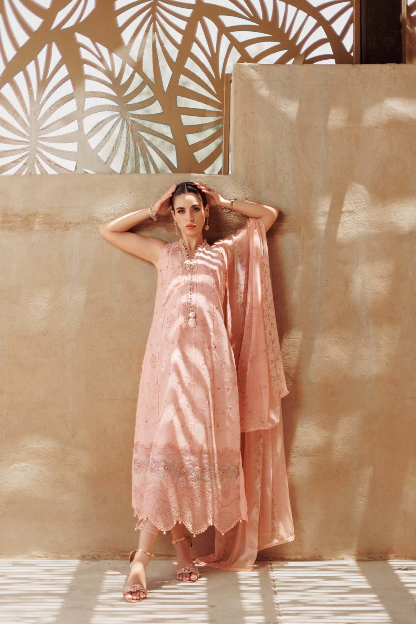 Noor By Saadia Asad | Eid Handwork Laserkari Lawn 24 | D10 - Pakistani Designer Dress - by Noor by Saadia Asad | Type: Luxury - 100% Original at Saira Sultan