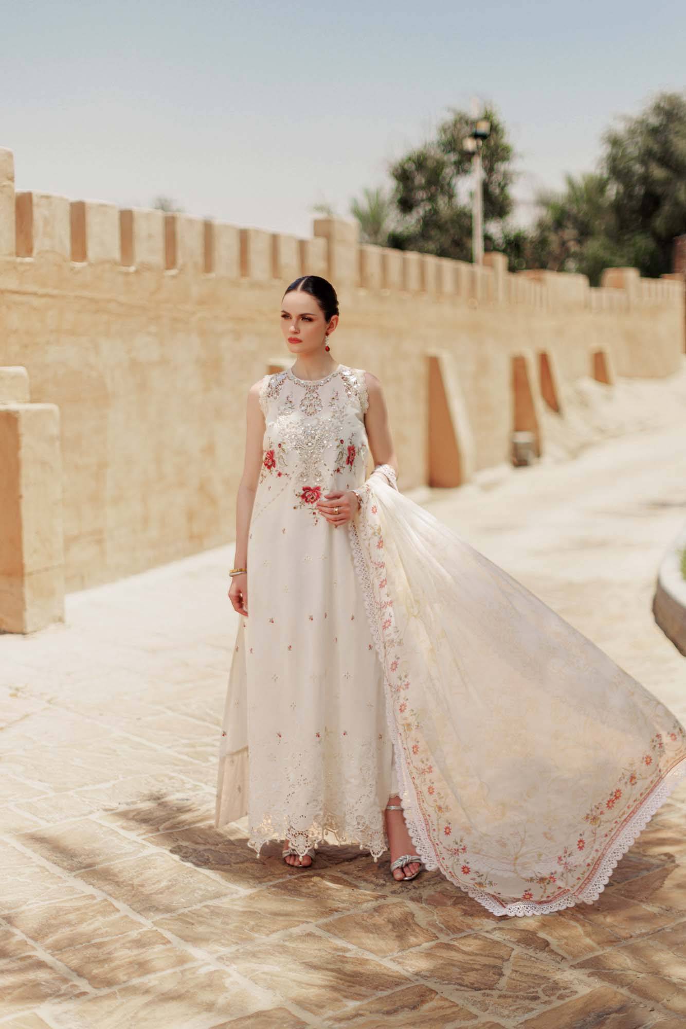 Noor By Saadia Asad | Eid Handwork Laserkari Lawn 24 | D9 - Pakistani Designer Dress - by Noor by Saadia Asad | Type: Luxury - 100% Original at Saira Sultan