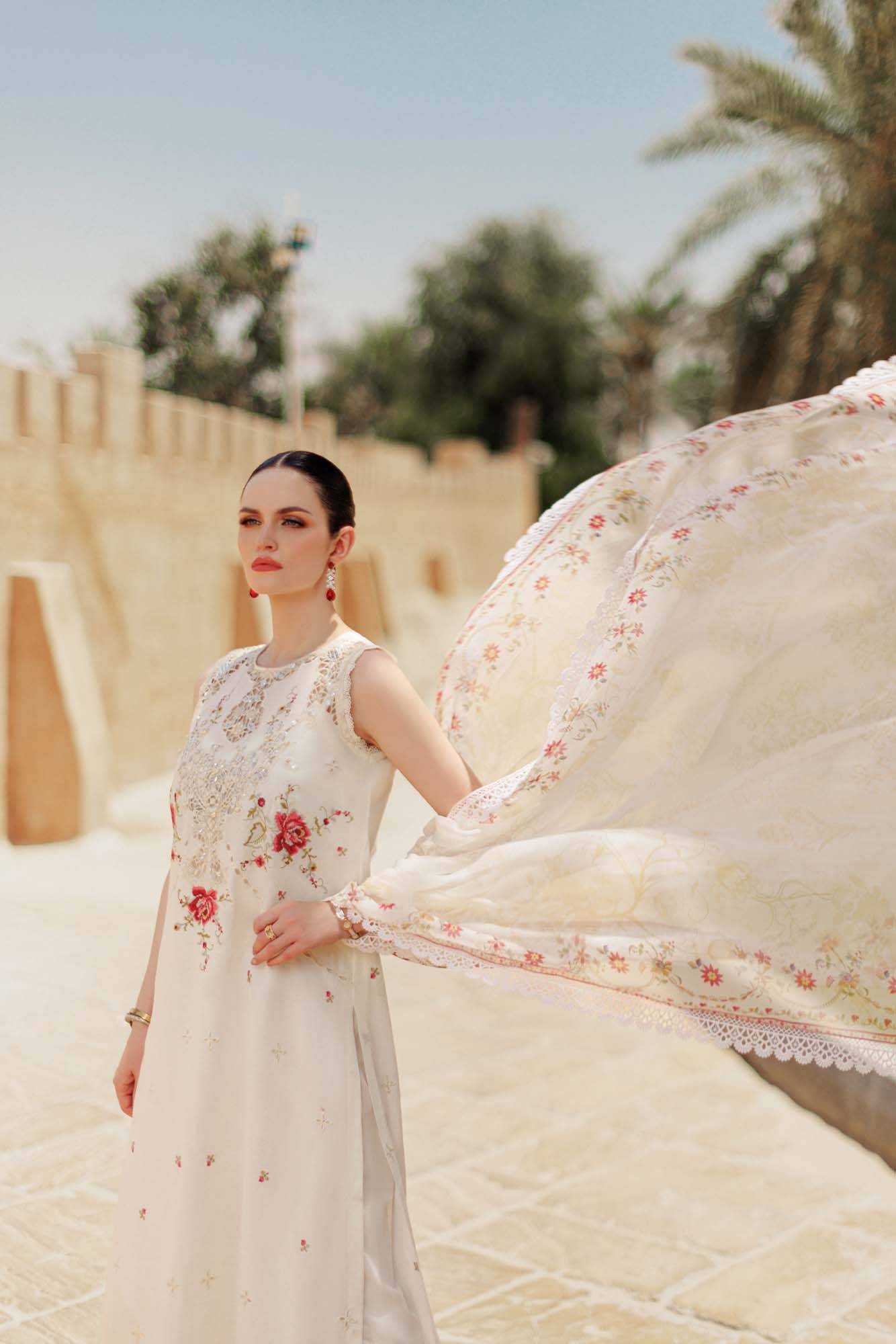 Noor By Saadia Asad | Eid Handwork Laserkari Lawn 24 | D9 - Pakistani Designer Dress - by Noor by Saadia Asad | Type: Luxury - 100% Original at Saira Sultan