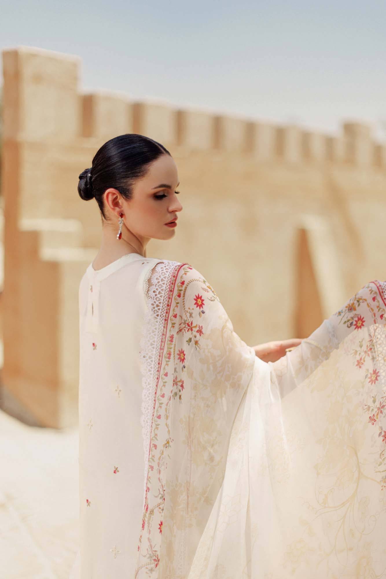 Noor By Saadia Asad | Eid Handwork Laserkari Lawn 24 | D9 - Pakistani Designer Dress - by Noor by Saadia Asad | Type: Luxury - 100% Original at Saira Sultan