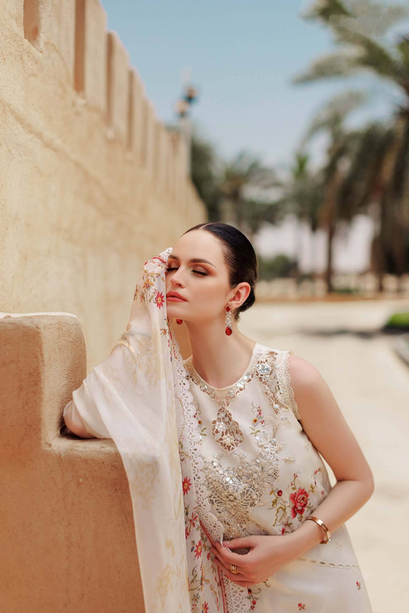 Noor By Saadia Asad | Eid Handwork Laserkari Lawn 24 | D9 - Pakistani Designer Dress - by Noor by Saadia Asad | Type: Luxury - 100% Original at Saira Sultan