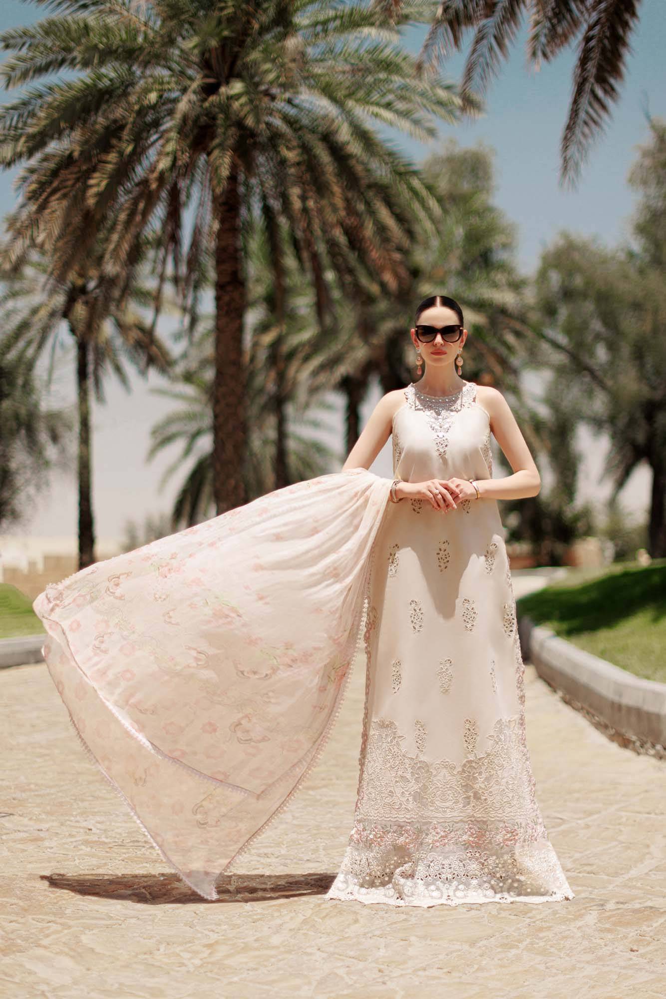 Noor By Saadia Asad | Eid Handwork Laserkari Lawn 24 | D2 - Pakistani Designer Dress - by Noor by Saadia Asad | Type: Luxury - 100% Original at Saira Sultan