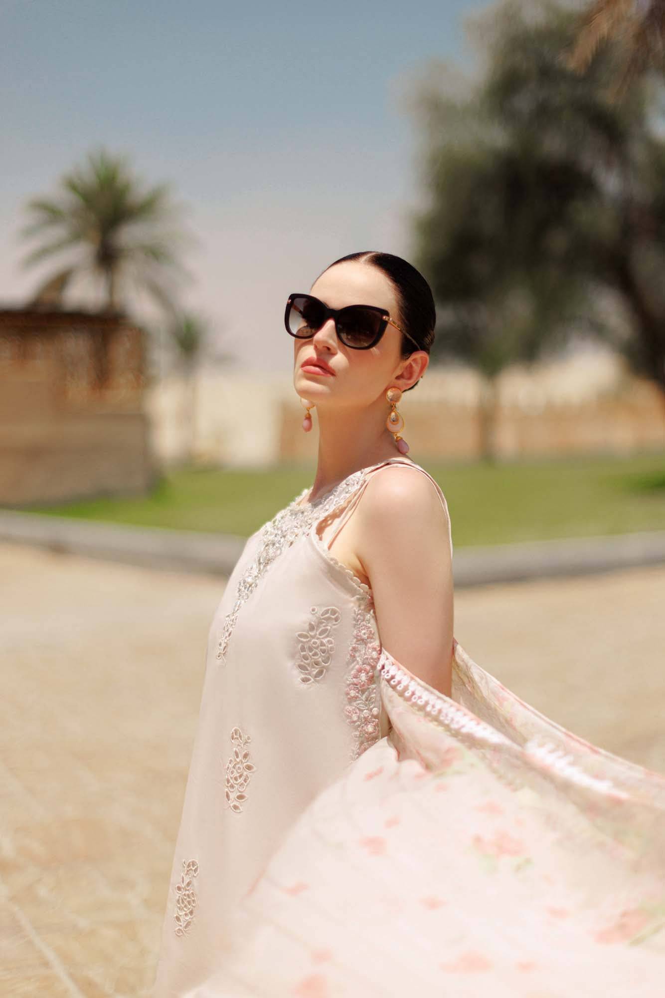 Noor By Saadia Asad | Eid Handwork Laserkari Lawn 24 | D2 - Pakistani Designer Dress - by Noor by Saadia Asad | Type: Luxury - 100% Original at Saira Sultan