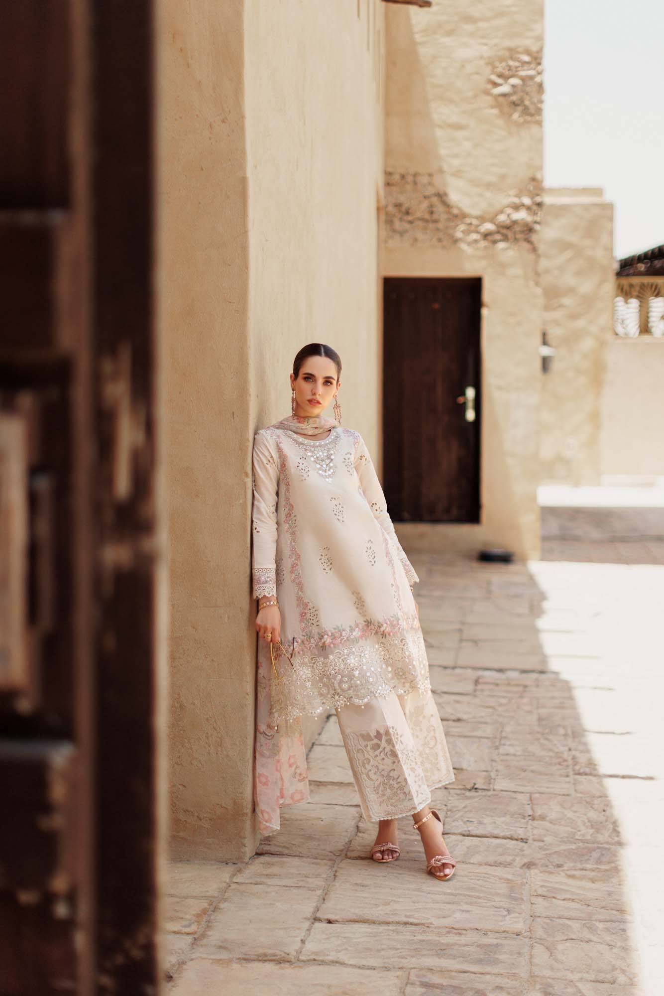 Noor By Saadia Asad | Eid Handwork Laserkari Lawn 24 | D2 - Pakistani Designer Dress - by Noor by Saadia Asad | Type: Luxury - 100% Original at Saira Sultan