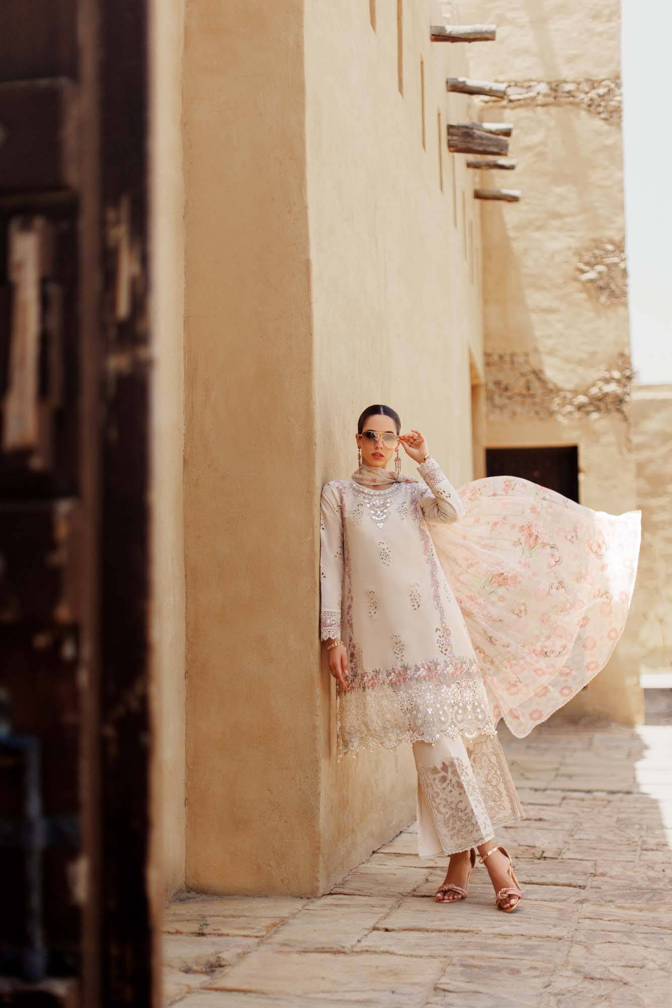 Noor By Saadia Asad | Eid Handwork Laserkari Lawn 24 | D2 - Pakistani Designer Dress - by Noor by Saadia Asad | Type: Luxury - 100% Original at Saira Sultan