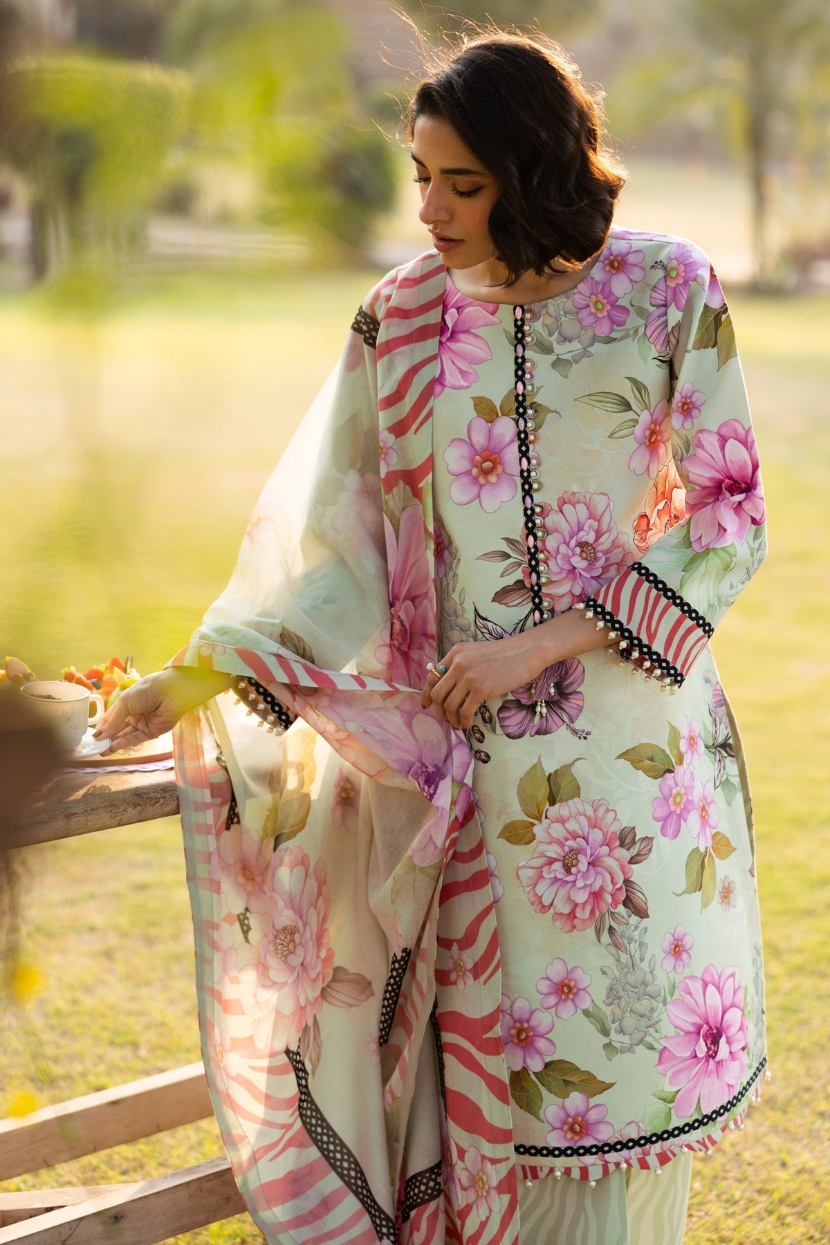 Alizeh | Sheen Lawn Prints 25 | AF-PL-6034-Cleo M Mint Green Lawn