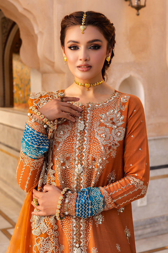Saad Shaikh | Jahan Festive Collection | SEHR Custom Size Orange Raw Silk
