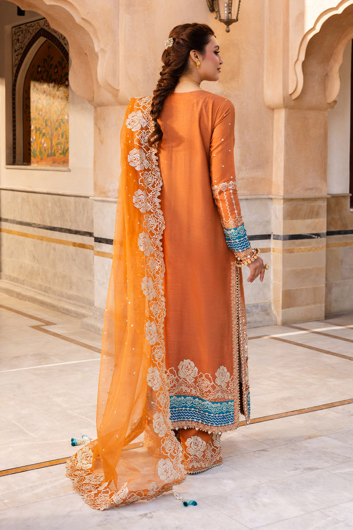Saad Shaikh | Jahan Festive Collection | SEHR XS Orange Raw Silk
