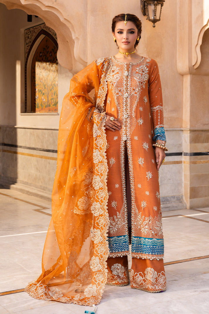 Saad Shaikh | Jahan Festive Collection | SEHR XS Orange Raw Silk