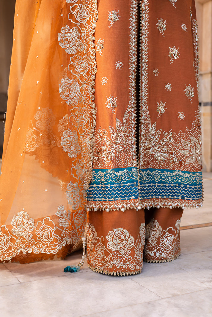 Saad Shaikh | Jahan Festive Collection | SEHR XL Orange Raw Silk