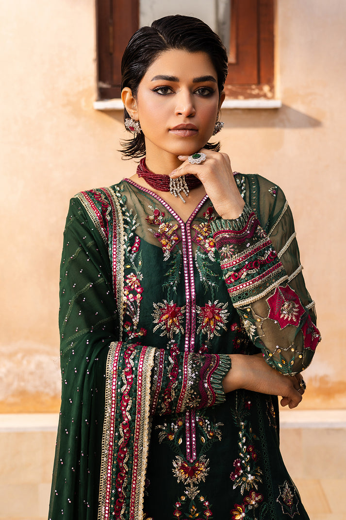 Saad Shaikh | Jahan Festive Collection | SANDALI L Deep Olive Green Organza