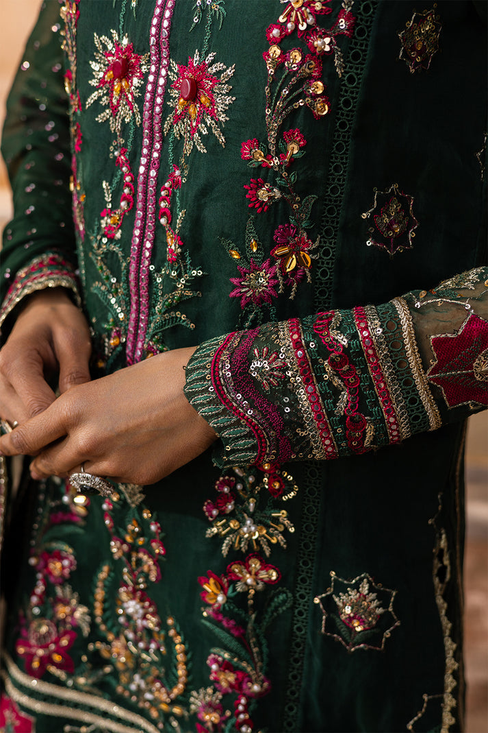 Saad Shaikh | Jahan Festive Collection | SANDALI Custom Size Deep Olive Green Organza