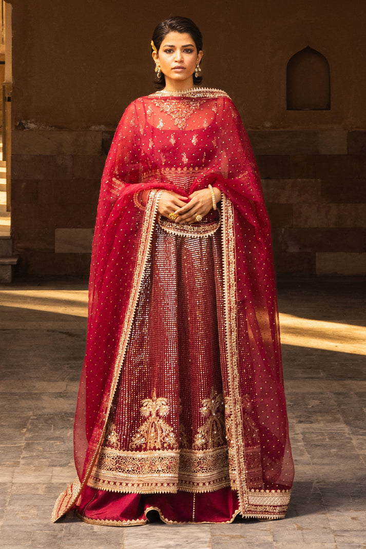 Saad Shaikh | Jahan Festive Collection | GULAAL XS Deep Red Organza