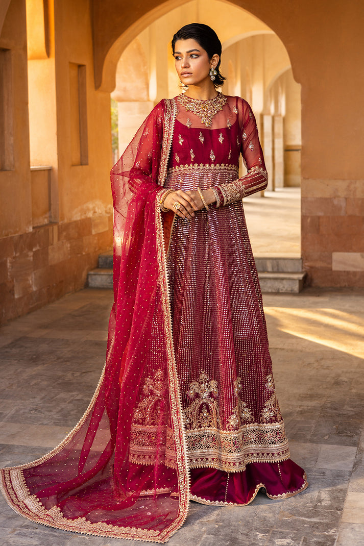 Saad Shaikh | Jahan Festive Collection | GULAAL XS Deep Red Organza