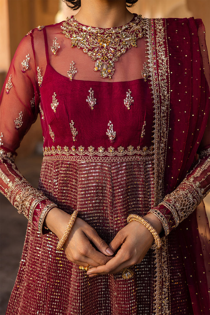 Saad Shaikh | Jahan Festive Collection | GULAAL Custom Size Deep Red Organza