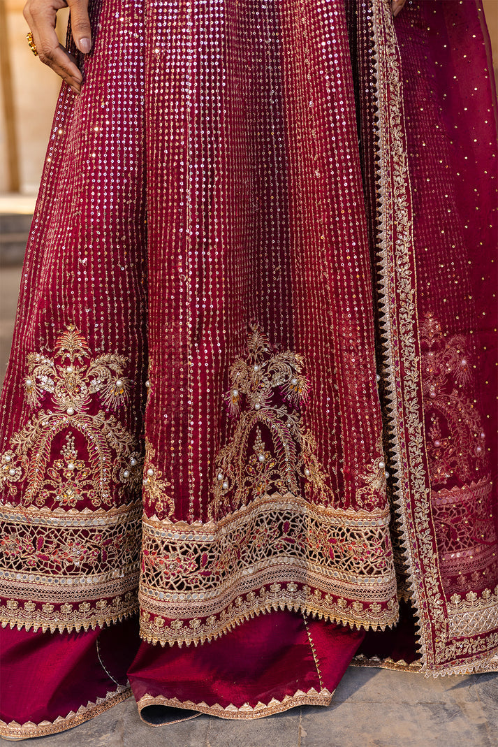 Saad Shaikh | Jahan Festive Collection | GULAAL XL Deep Red Organza