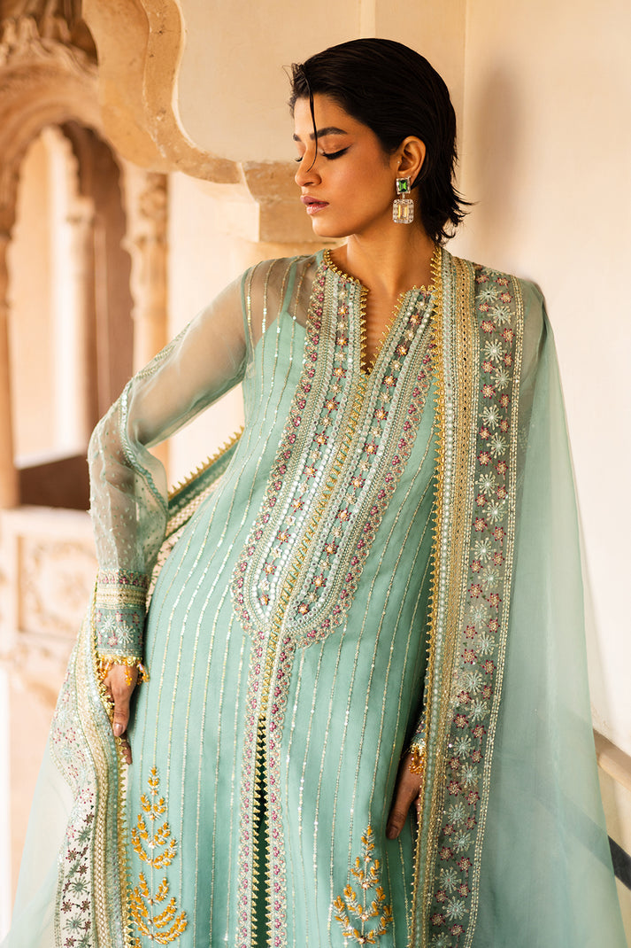 Saad Shaikh | Jahan Festive Collection |BAREEN Custom Size Sky Blue Organza