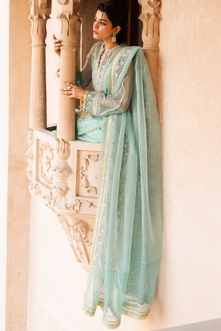 Saad Shaikh | Jahan Festive Collection |BAREEN XL Sky Blue Organza