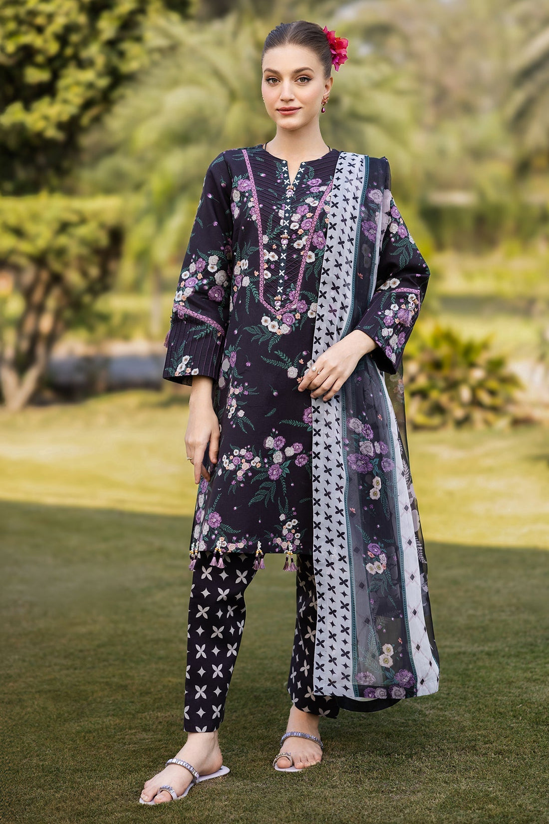 Alizeh | Sheen Lawn Prints 25 | AF-PL-6039-Tod XS Black Lawn